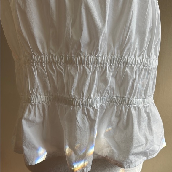 Madewell White Poplin Sophia Peplum Summer Casual Tank Top Blouse Size XL - Picture 12 of 16